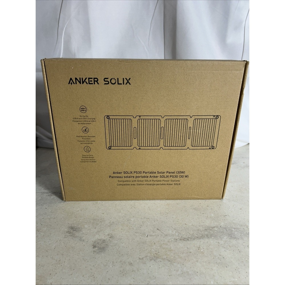 Anker Solix PS30 Solar Panel 30W Foldable Portable Solar Charger USB-C USB-A
